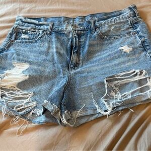 American Eagle Outfitters Ripped Light Blue Jean Shorts